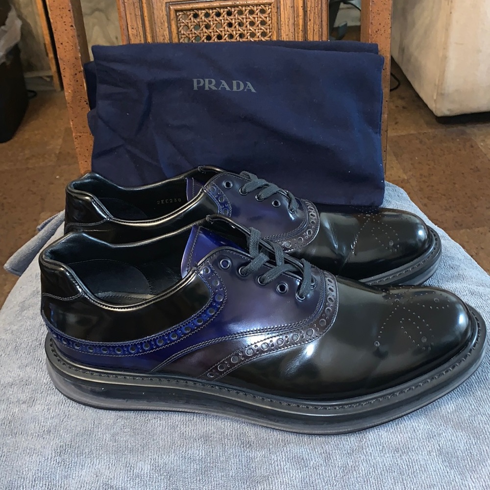 Men’s Prada Levitate Wingtip Derby Shoe, Navy